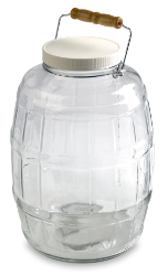 Container, glass, 10 L (2.5 gal), with PTFE-lined cap