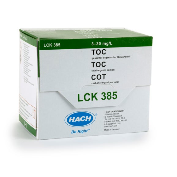 Kivetni test za TOC (metoda čiščenja); 3–30 mg/L C, 25 testov