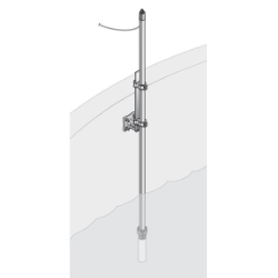 Pole mounting hardware pH, 10cm bracket, SS pole 2m
