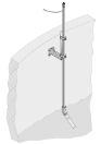 Pole mounting hardware A-ISE sc, 24 cm bracket, SS pole 2 m